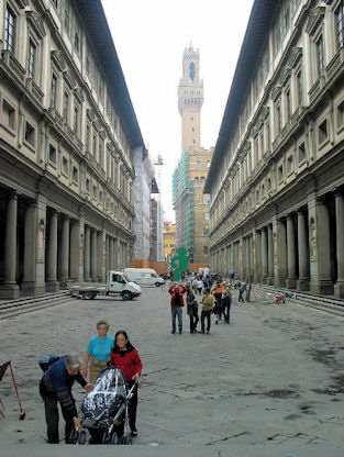 Firenze Uffizi gränd till museet